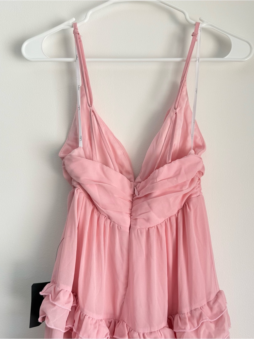 NWT Lulus Lavish Perfection Light Pink Ruffled Tiered Maxi Dress Size XS - Picture 8 of 9